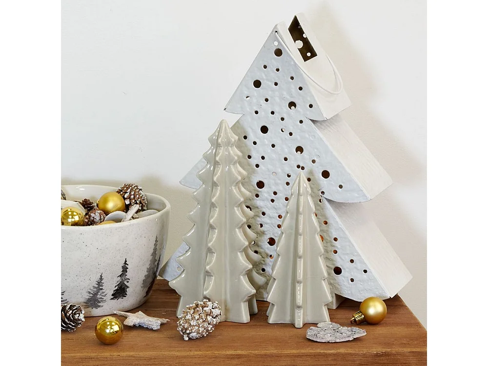 Duo de sapins en céramique