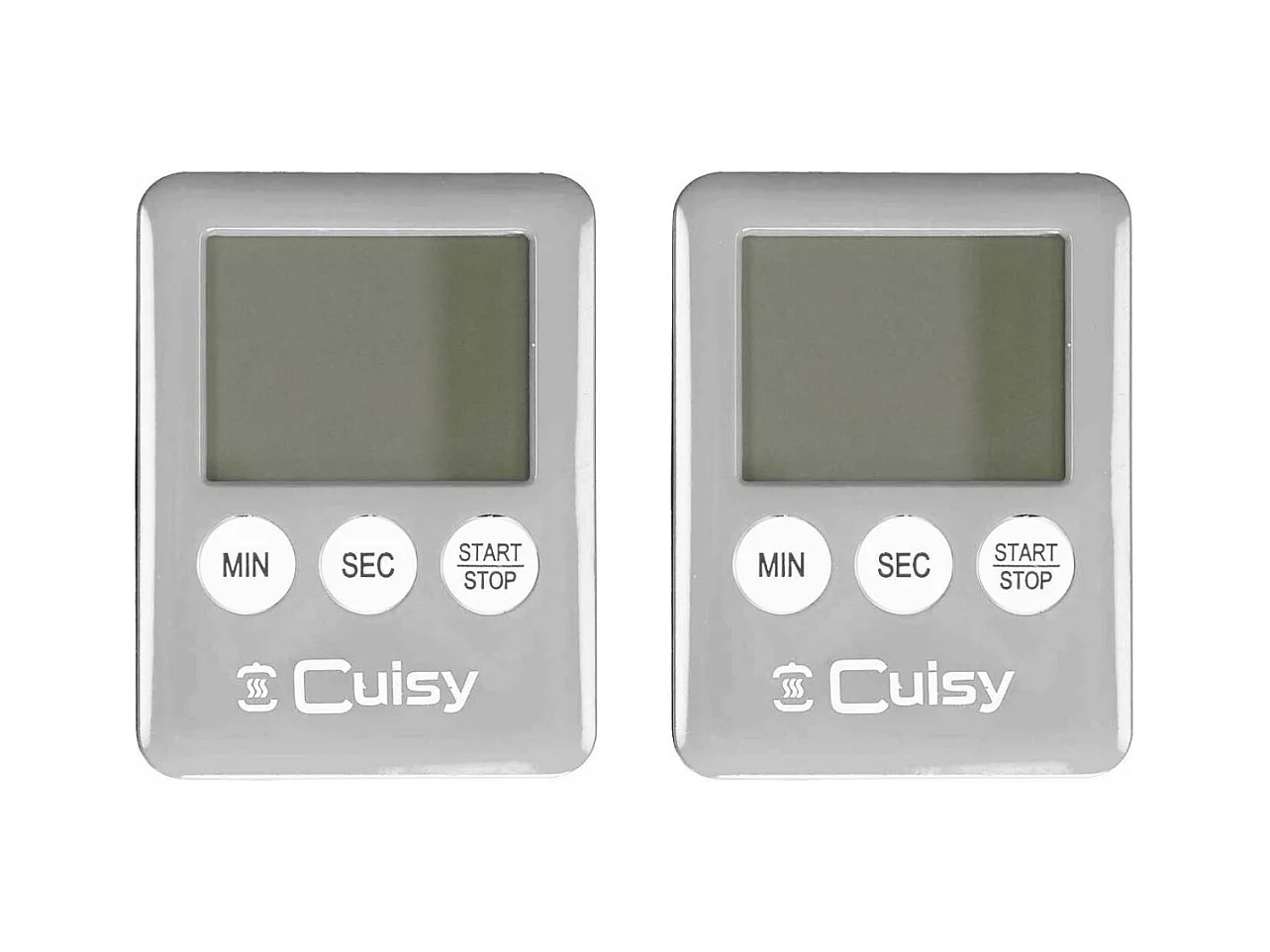 Minuteur électronique aimanté coloré (Lot de 2) Argenté