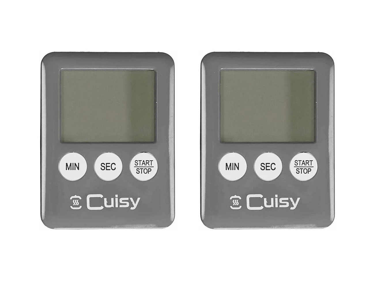 Minuteur électronique aimanté coloré (Lot de 2) Gris