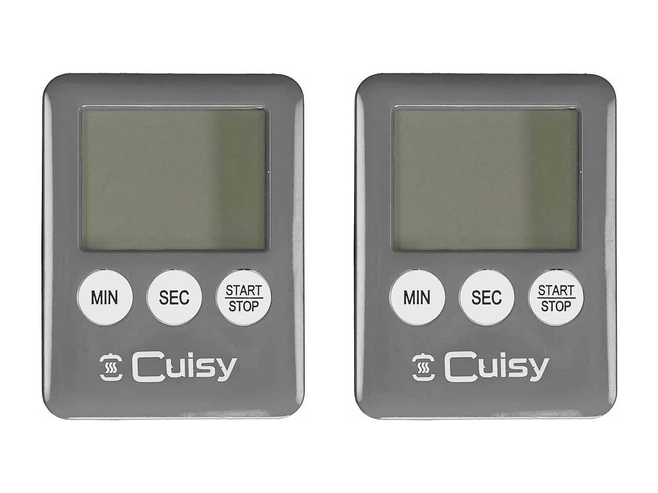 Minuteur électronique aimanté coloré (Lot de 2) Gris