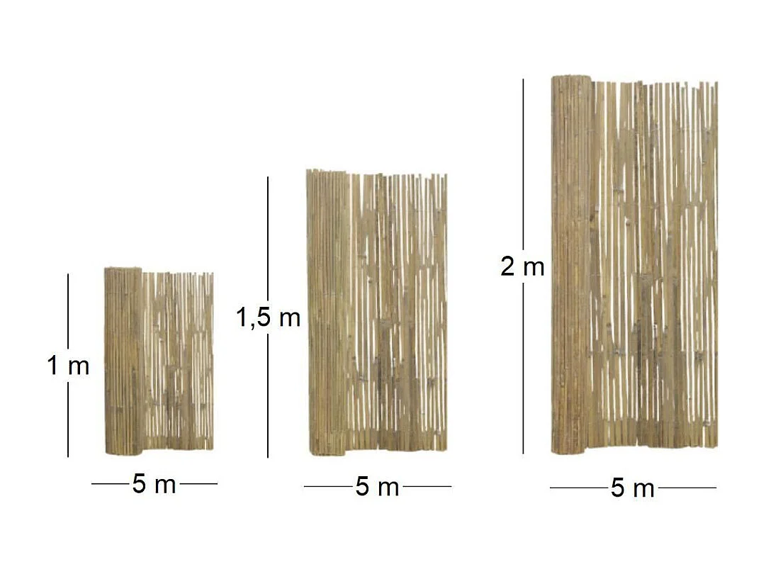 Canisse en bambou naturel - 2 x 5m [A l'unité]