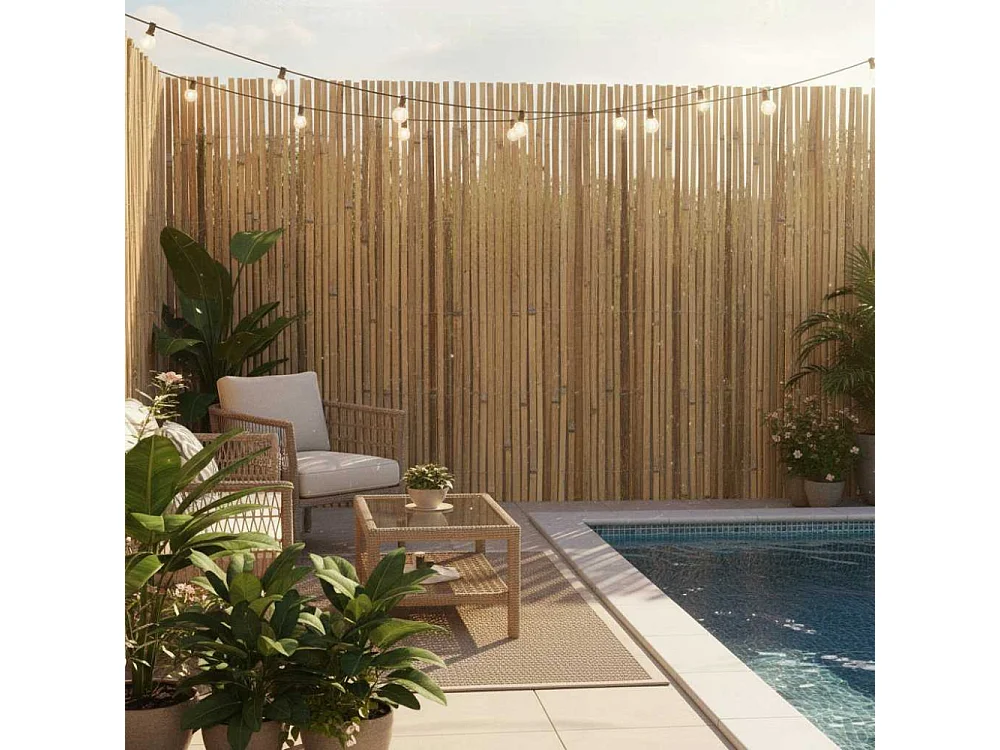 Canisse en bambou naturel - 2 x 5m [A l'unité]
