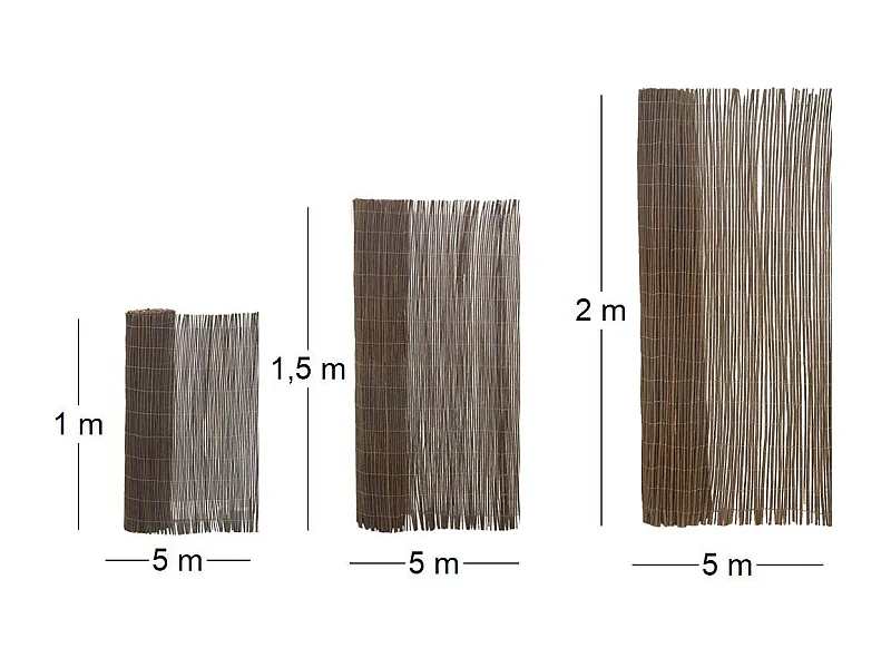 Canisse en osier naturel 1 x 5 m