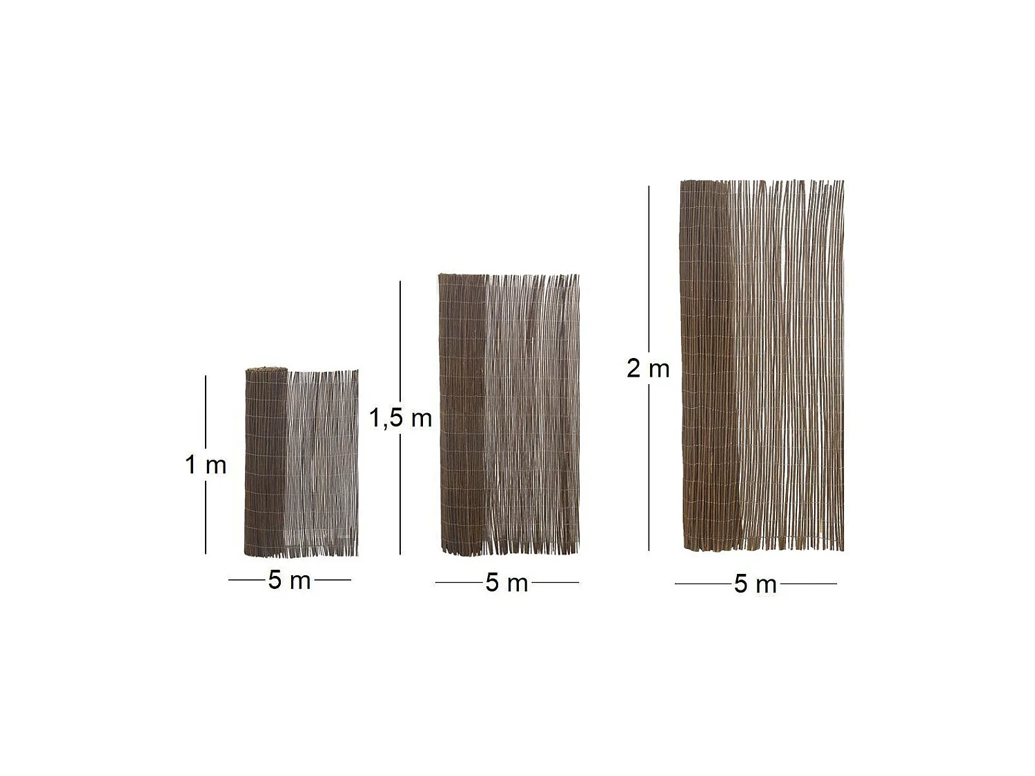 Canisse en osier naturel 1,5 x 5 m