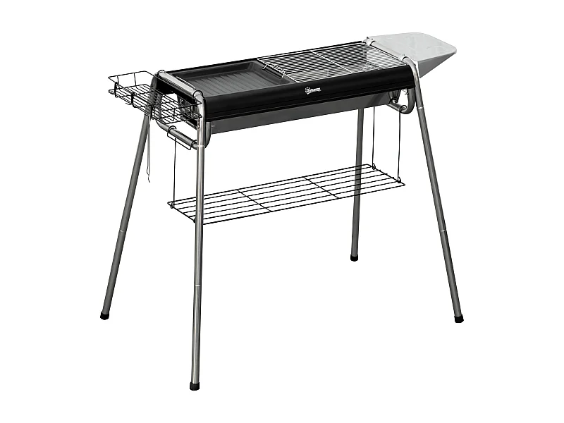 Barbacoa de carbón negro 96x61x72 cm Outsunny
