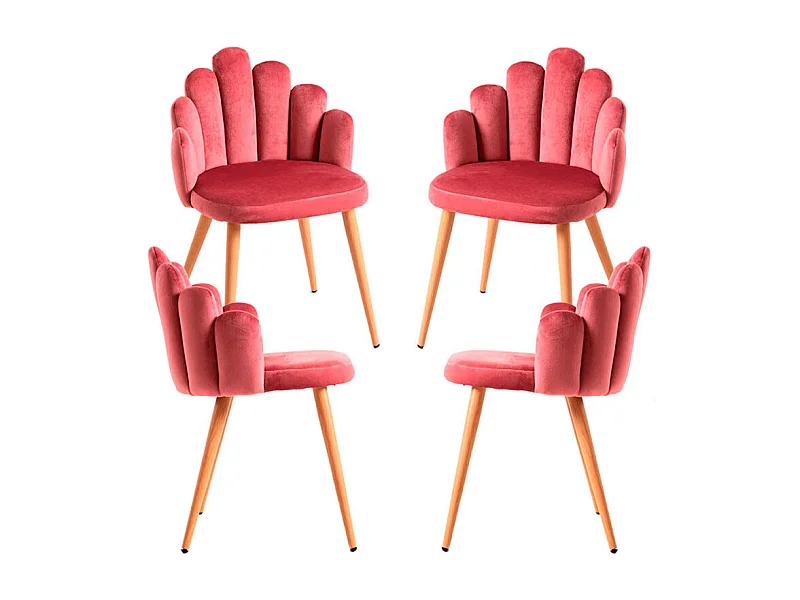 Packs Sillas Comedor - Pack 4 Sillas Hand Terciopelo - Rosa
