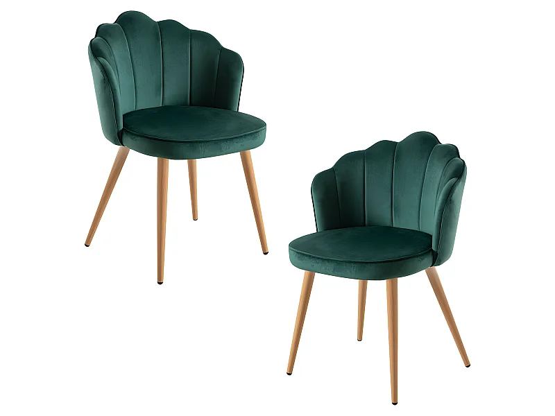 Packs Sillas Comedor - Pack 2 Sillas Blume Terciopelo - Verde