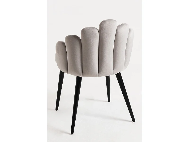 Packs Sillas Comedor - Pack 6 Sillas Hand Patas Negras Terciopelo - Gris