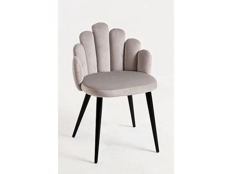 Packs Sillas Comedor - Pack 4 Sillas Hand Patas Negras Terciopelo - Gris