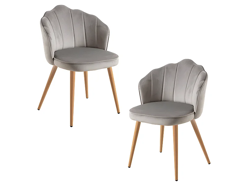 Packs Sillas Comedor - Pack 2 Sillas Blume Terciopelo - Gris claro