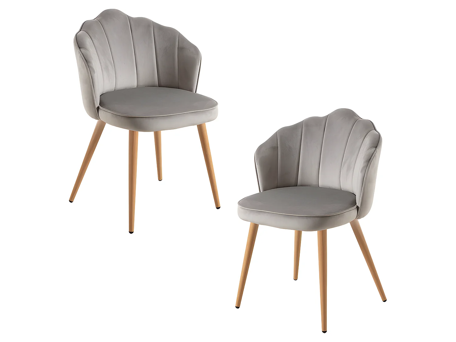 Packs Sillas Comedor - Pack 2 Sillas Blume Terciopelo - Gris claro