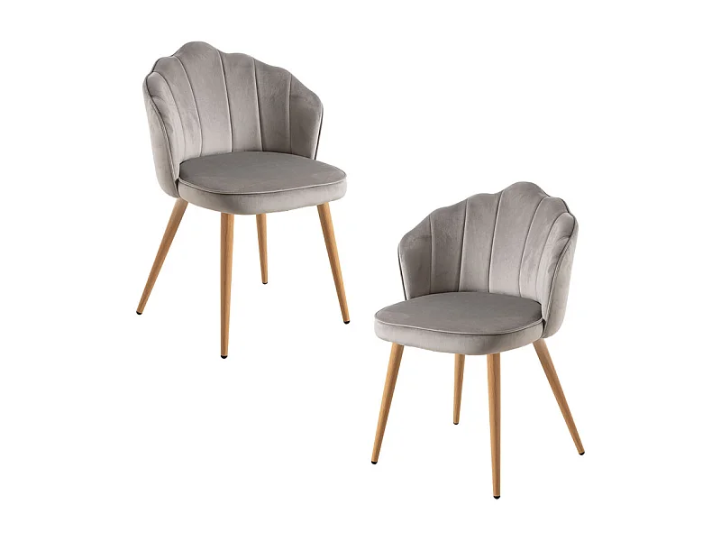 Packs Sillas Comedor - Pack 2 Sillas Blume Terciopelo - Gris claro