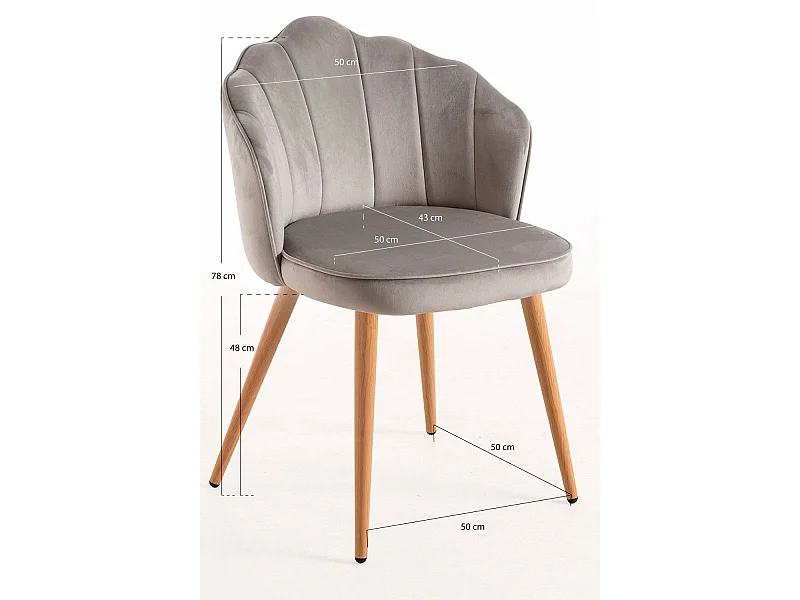 Packs Sillas Comedor - Pack 4 Sillas Blume Terciopelo - Gris claro