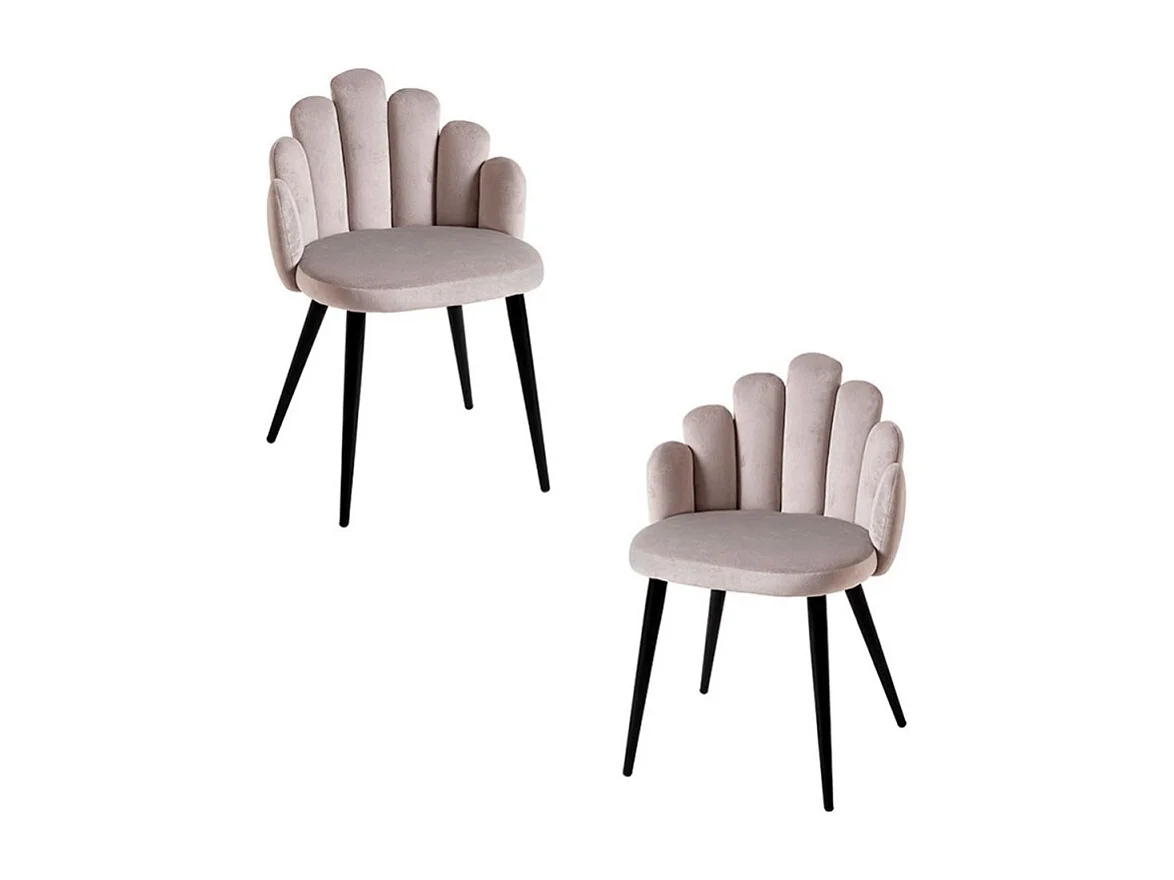 Packs Sillas Comedor - Pack 2 Sillas Hand Terciopelo Patas Negras - Gris