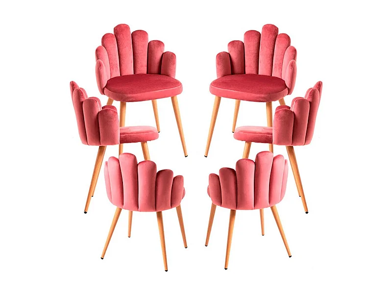 Packs Sillas Comedor - Pack 6 Sillas Hand Terciopelo - Rosa