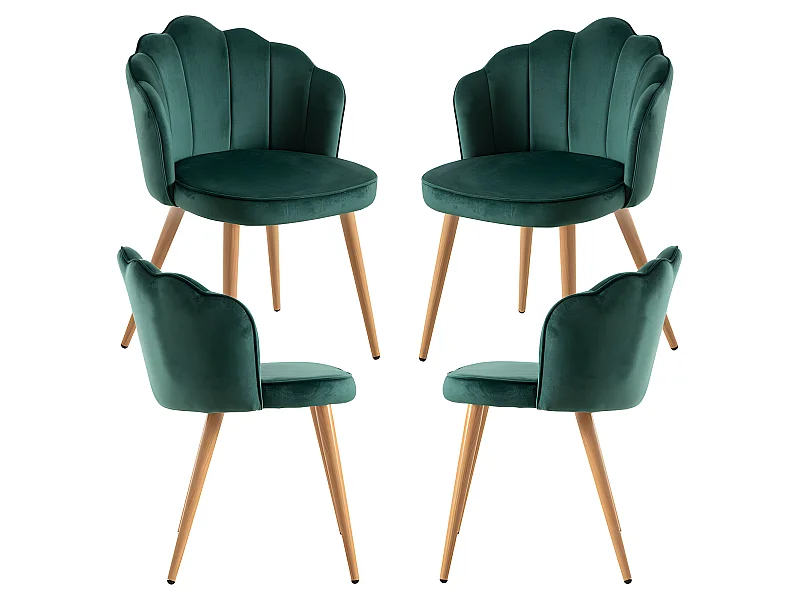 Packs Sillas Comedor - Pack 4 Sillas Blume Terciopelo - Verde