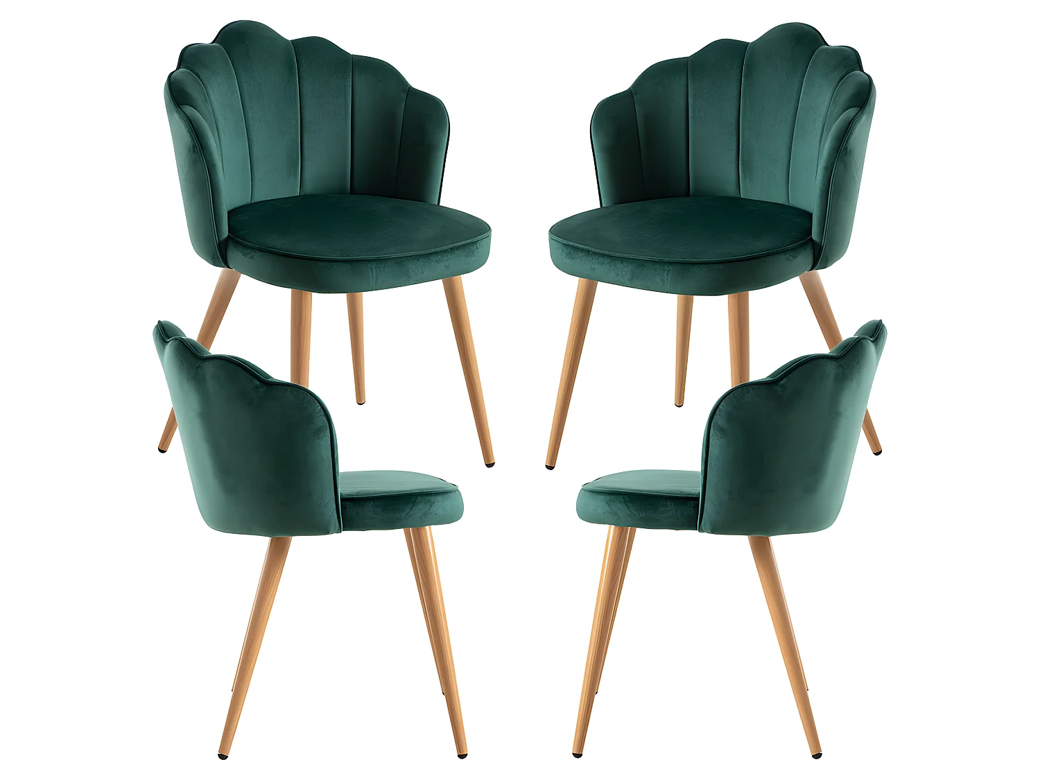 Packs Sillas Comedor - Pack 4 Sillas Blume Terciopelo - Verde