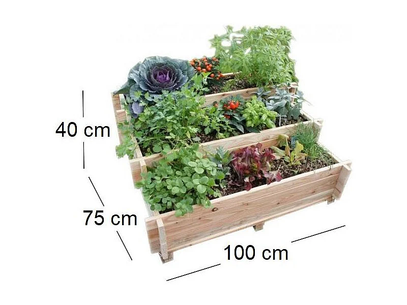 Potager escalier à légumes en mélèze