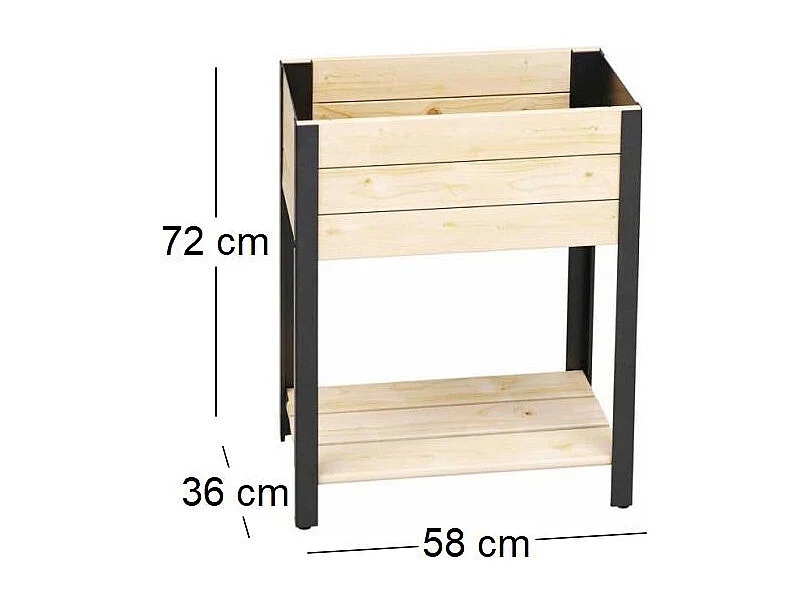 Jardinière en bois et métal Modern Surélevé