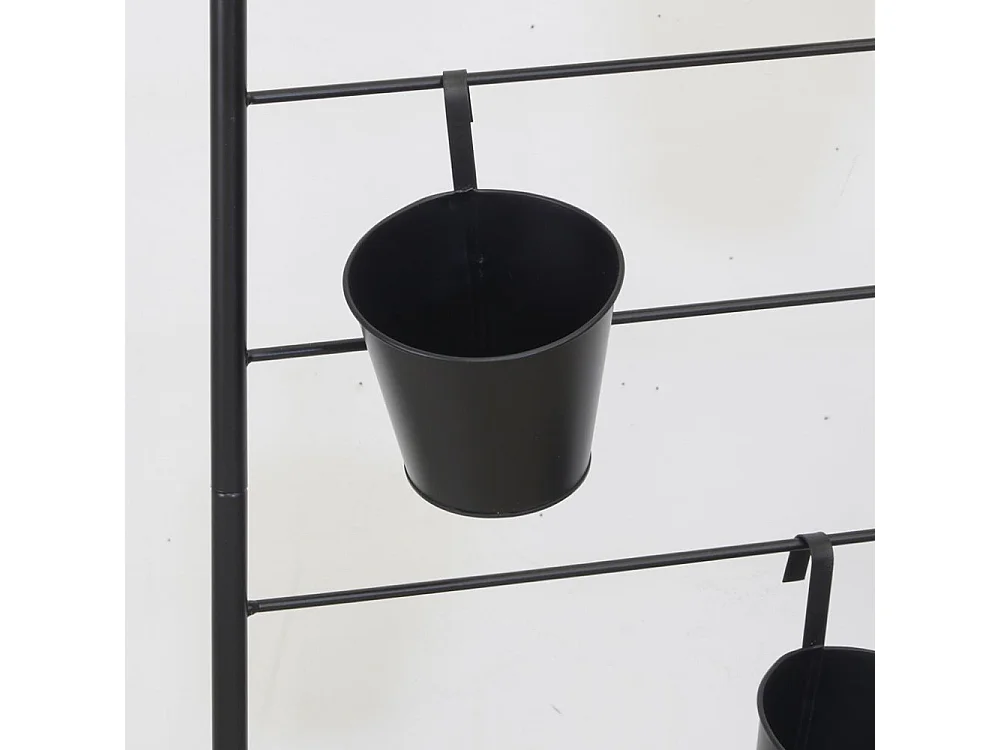 Jardinière en bois avec treillis en métal + 4 seaux