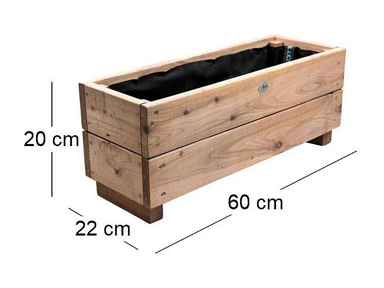 Jardinière en mélèze Moline 60 x 22 x 20 cm Naturel