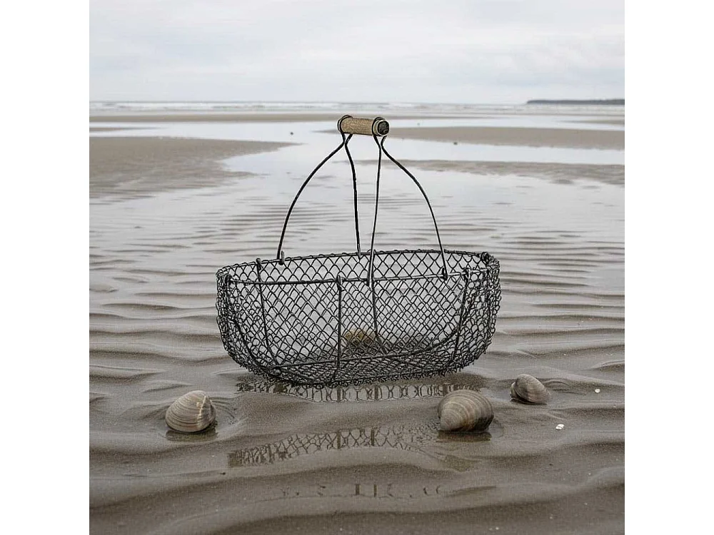 Paniers en grillage vieilli et bois (Lot de 2)