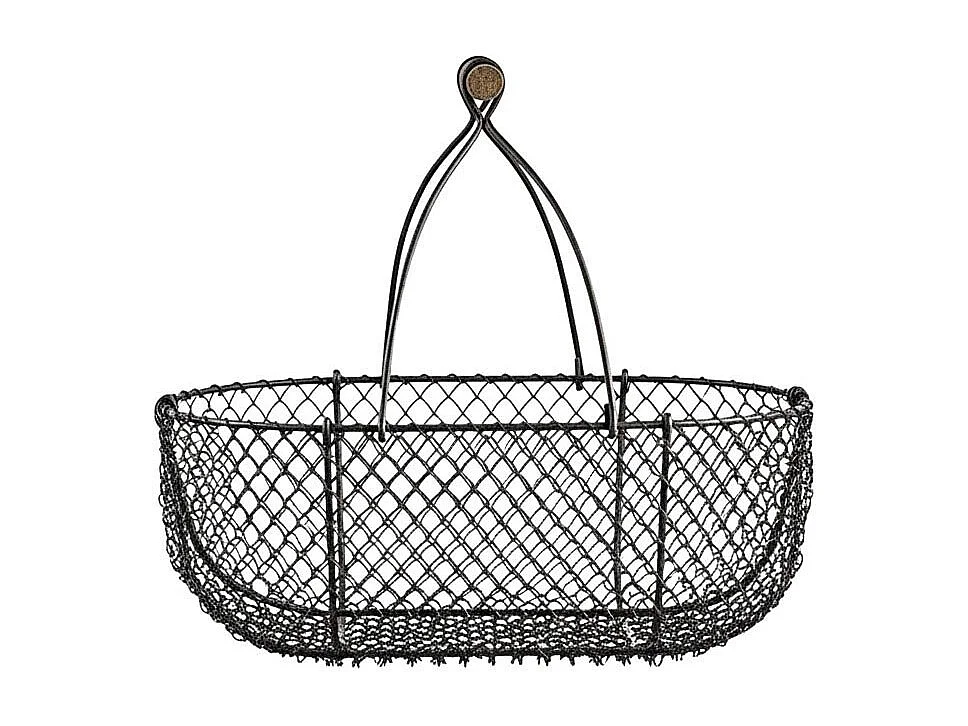 Paniers en grillage vieilli et bois (Lot de 2)