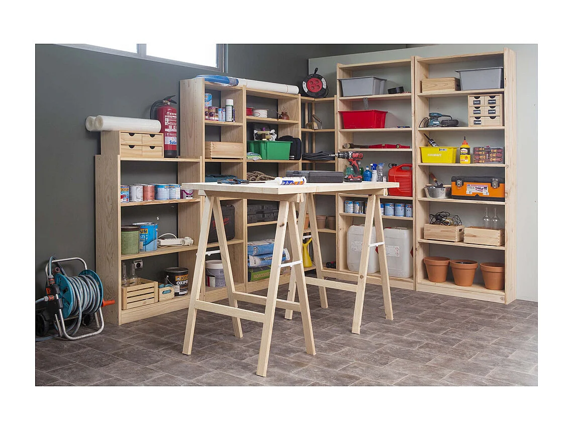 Tréteau en pin 1m de hauteur section 50x23 mm (Lot de 2)