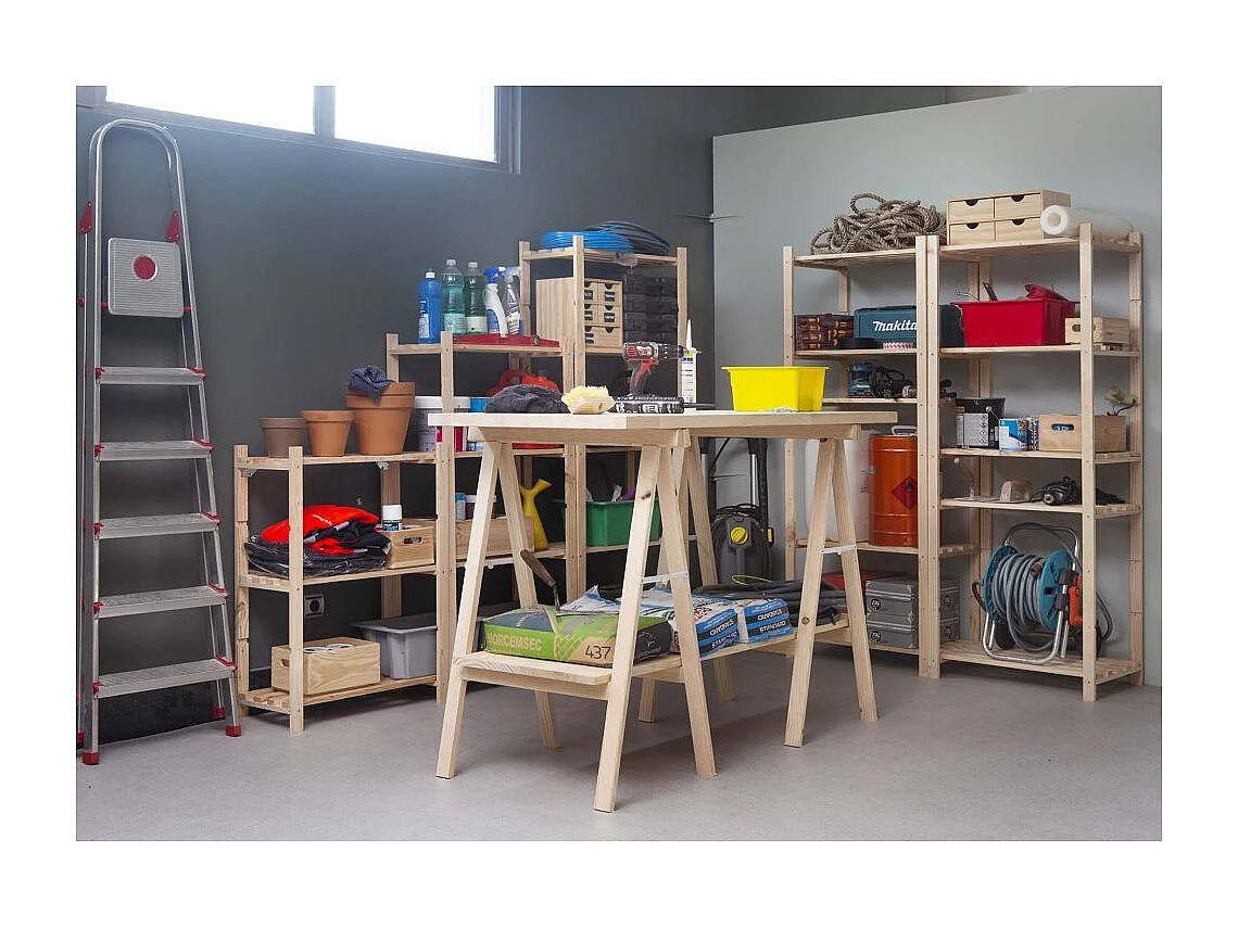 Tréteau en pin 1m de hauteur section 50x23 mm (Lot de 2)