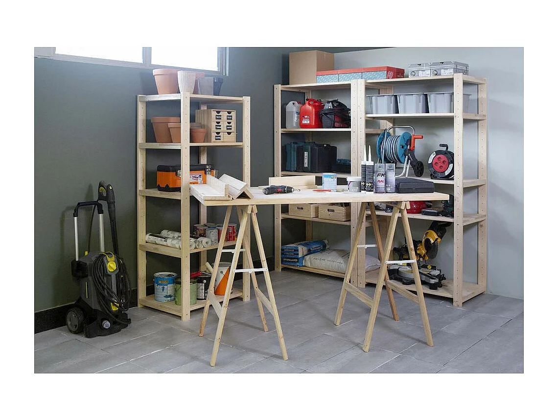 Tréteau en pin 1m de hauteur section 50x23 mm (Lot de 2)