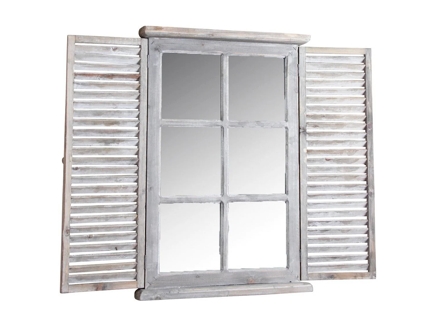 Miroir en bois teinté vieilli 87 x 7 x 71 cm