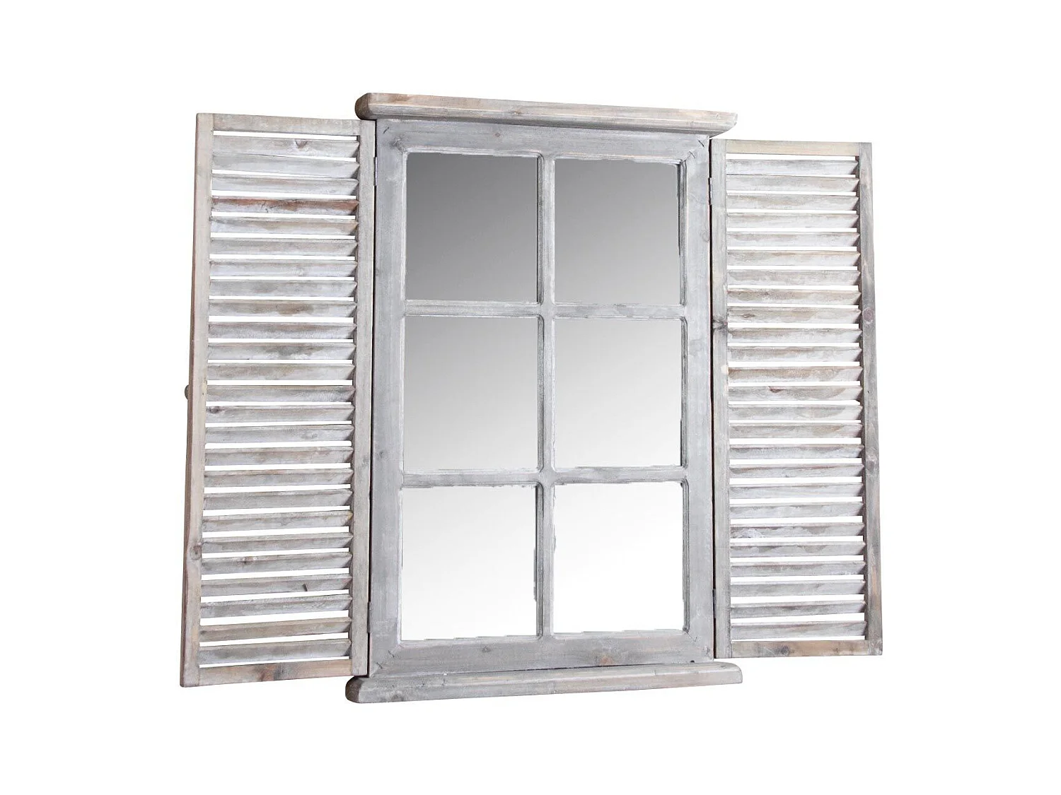 Miroir en bois teinté vieilli 87 x 7 x 71 cm