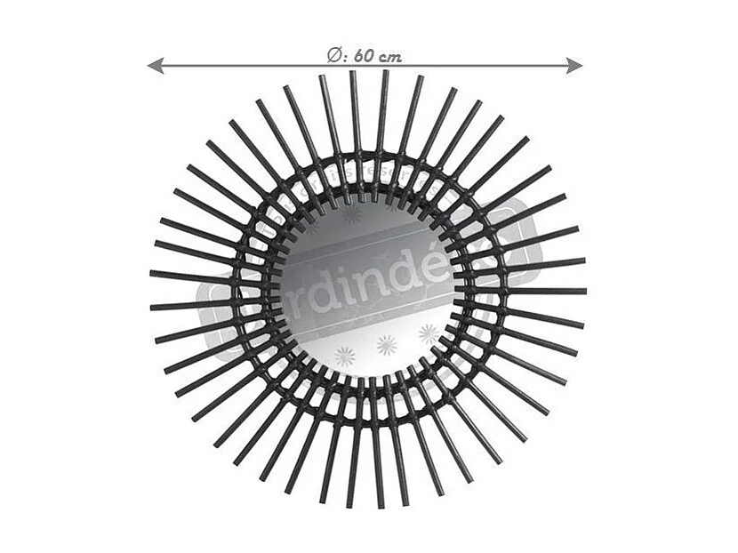 Miroir déco Vintage rotin noir