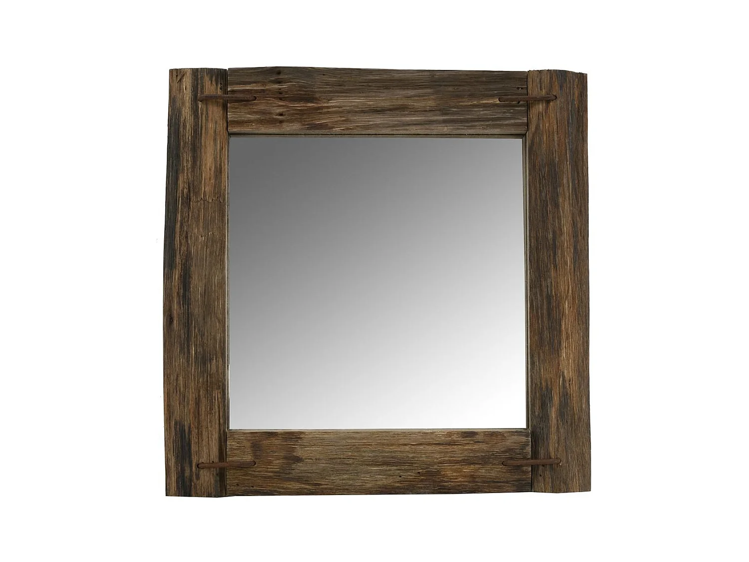Miroir carré en bois recyclé rustique Carrée