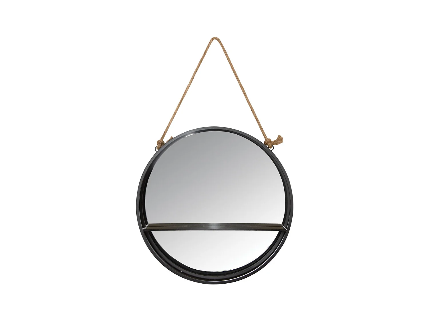 Miroir étagère rond à suspendre