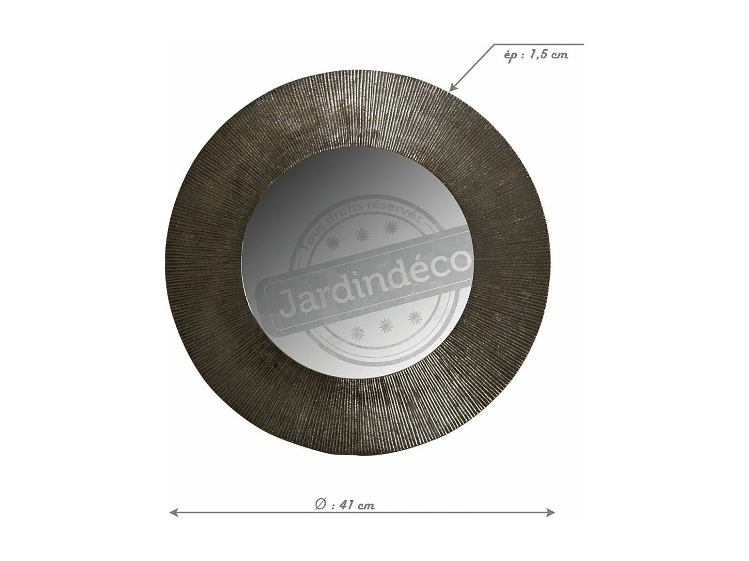 Runder Spiegel aus Metall mit antikem Zink-Finish