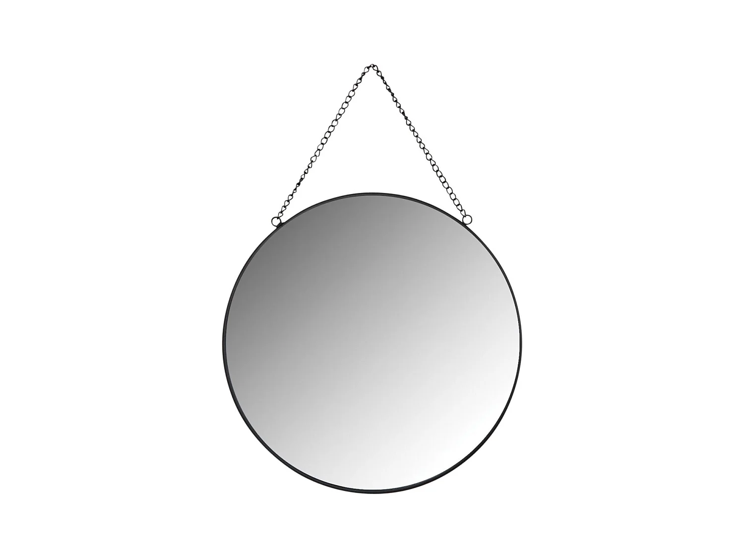 Miroir rond en métal laqué noir