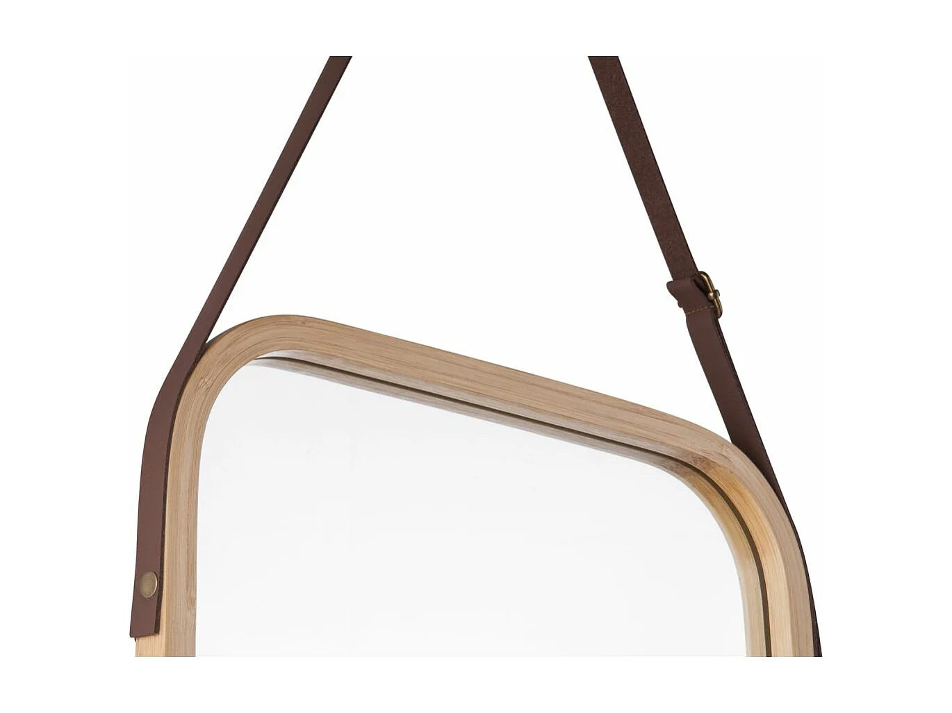 Miroir carré en bambou à suspendre Idyllic Naturel