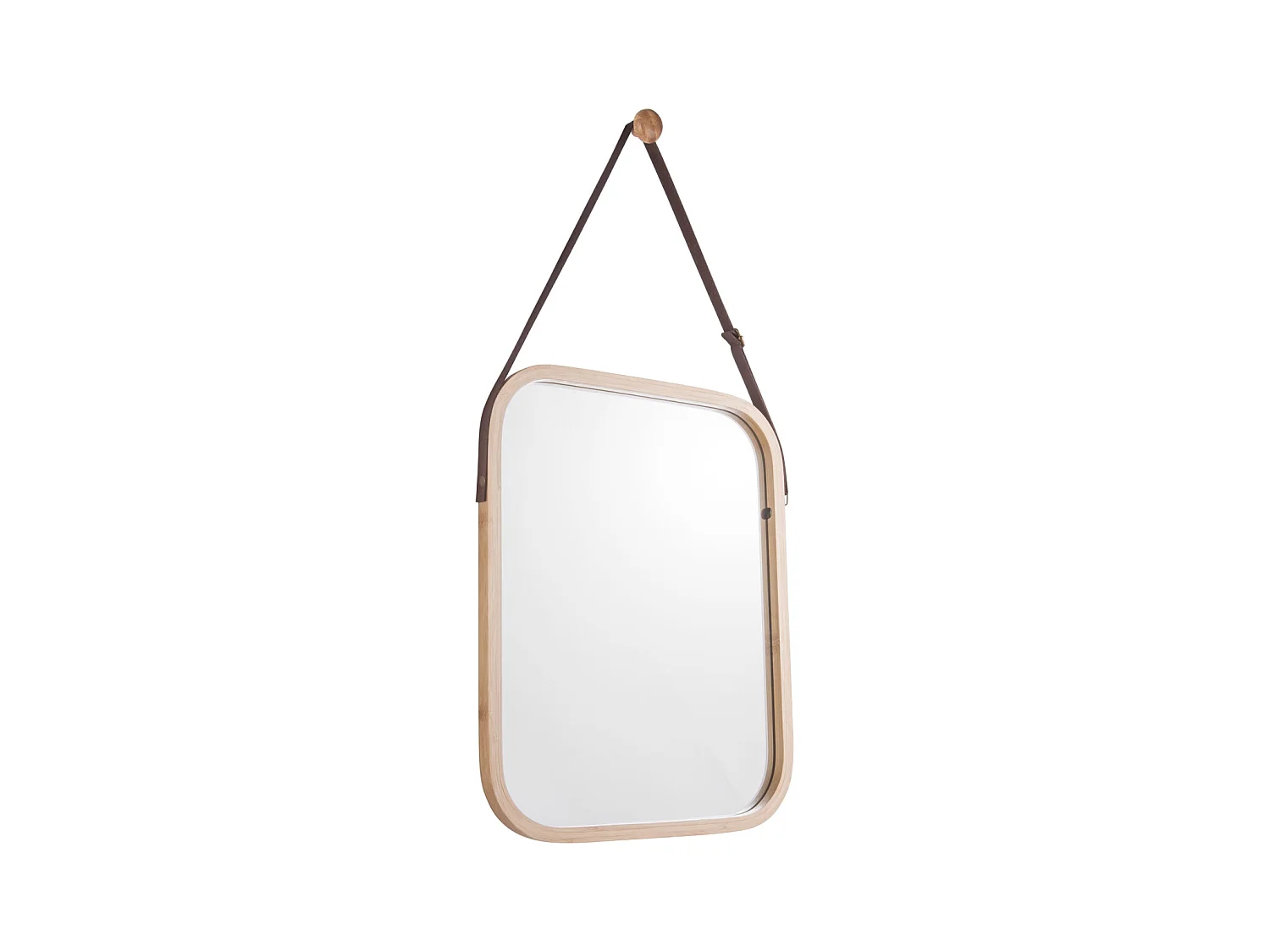 Miroir carré en bambou à suspendre Idyllic Naturel