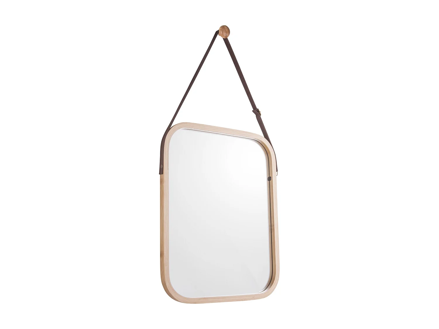 Miroir carré en bambou à suspendre Idyllic Naturel