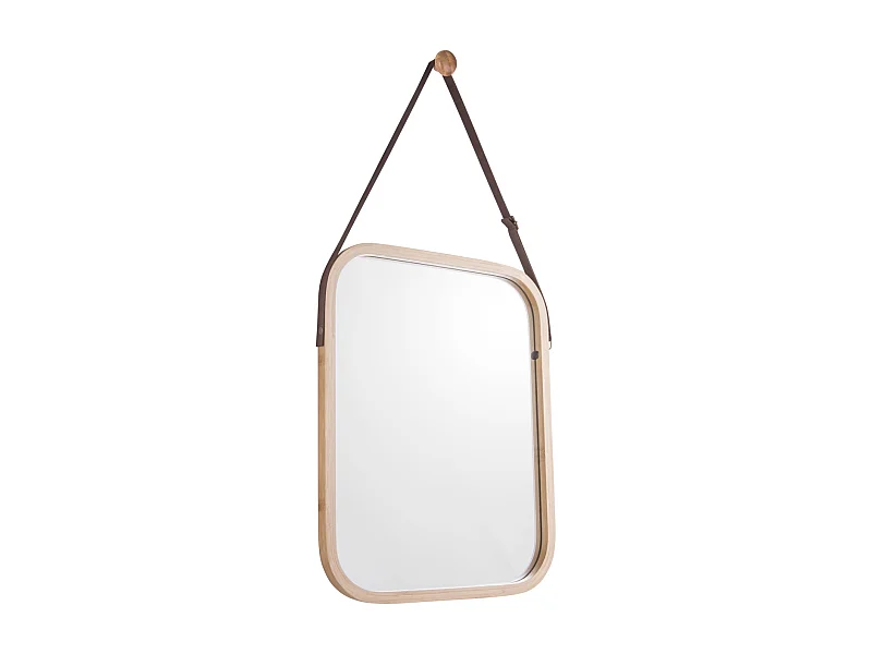 Miroir carré en bambou à suspendre Idyllic Naturel
