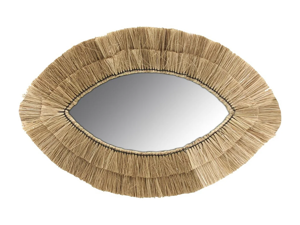 Miroir oeil en jonc naturel