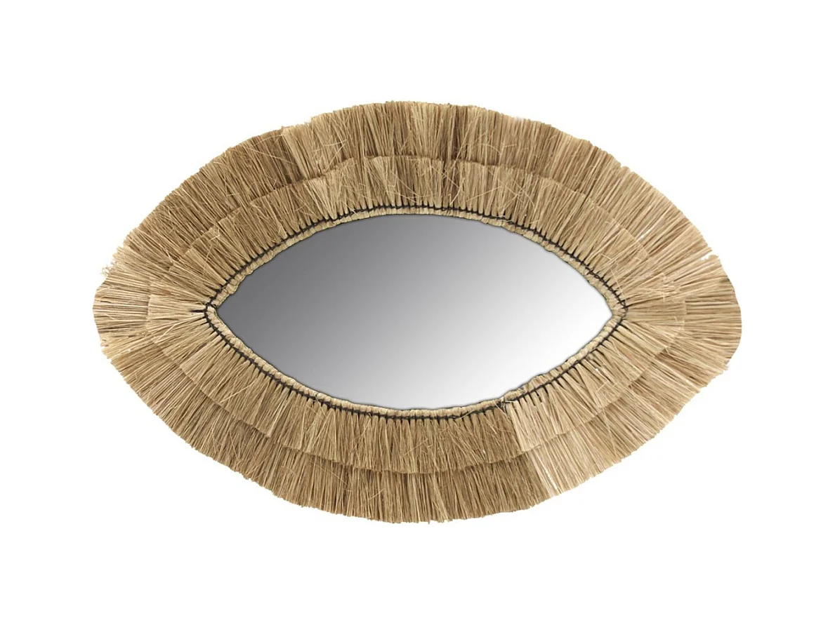 Miroir oeil en jonc naturel