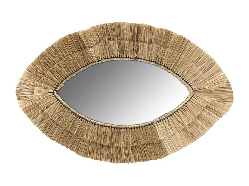 Miroir oeil en jonc naturel
