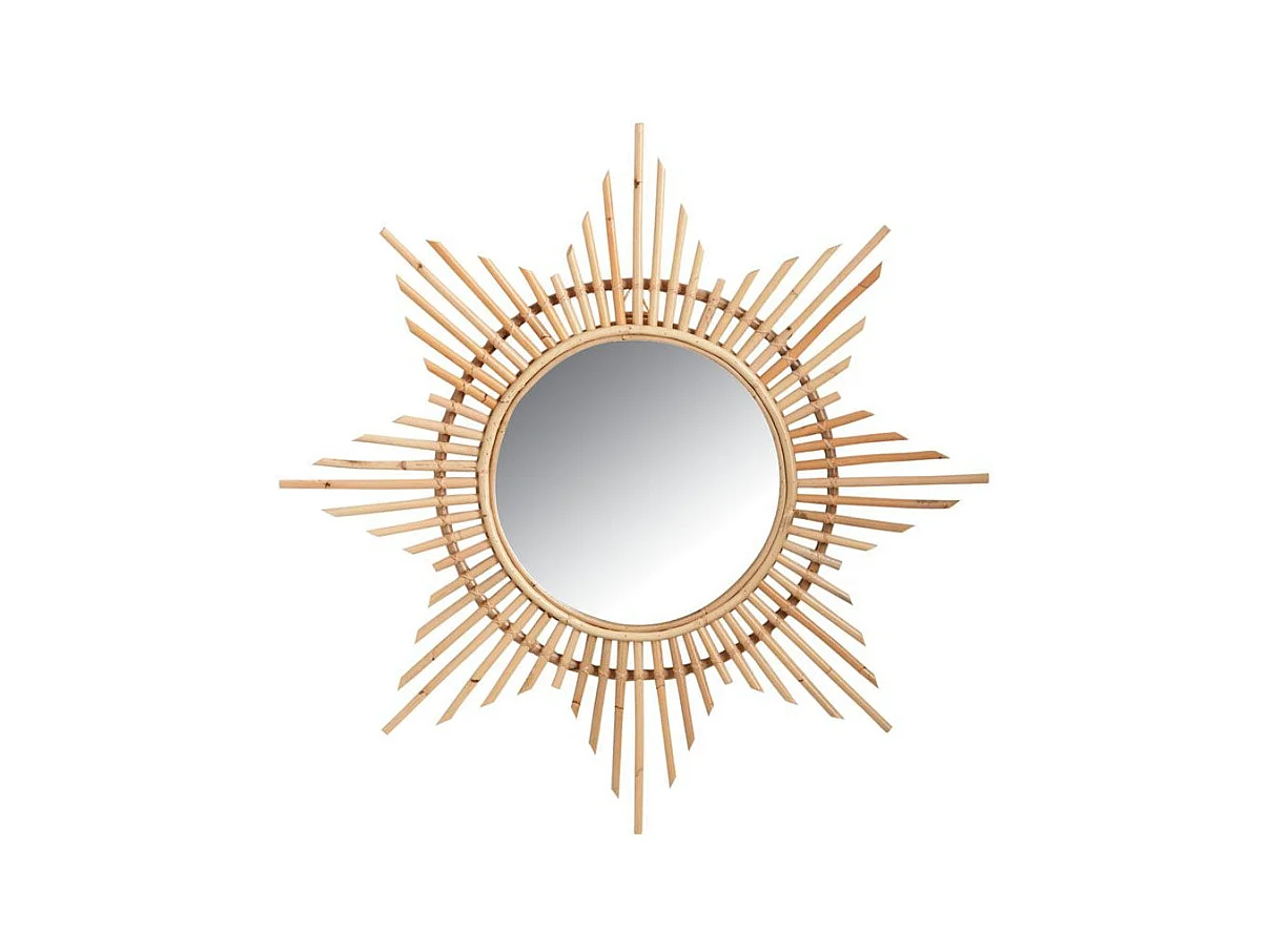Miroir en rotin naturel Étoile