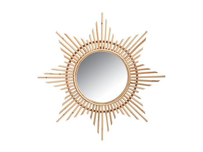Decoravie Specchio Decorativo In Rattano 02 - Stile Boho Per Parete