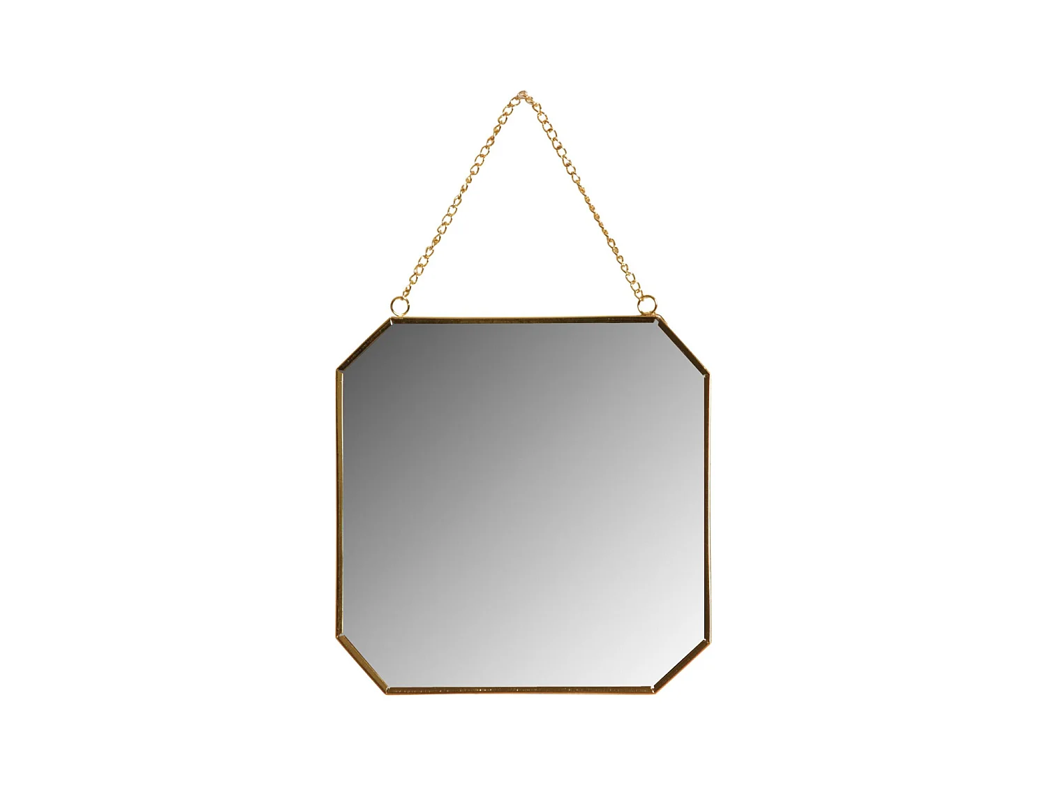 Miroir carré en métal laqué doré Carré