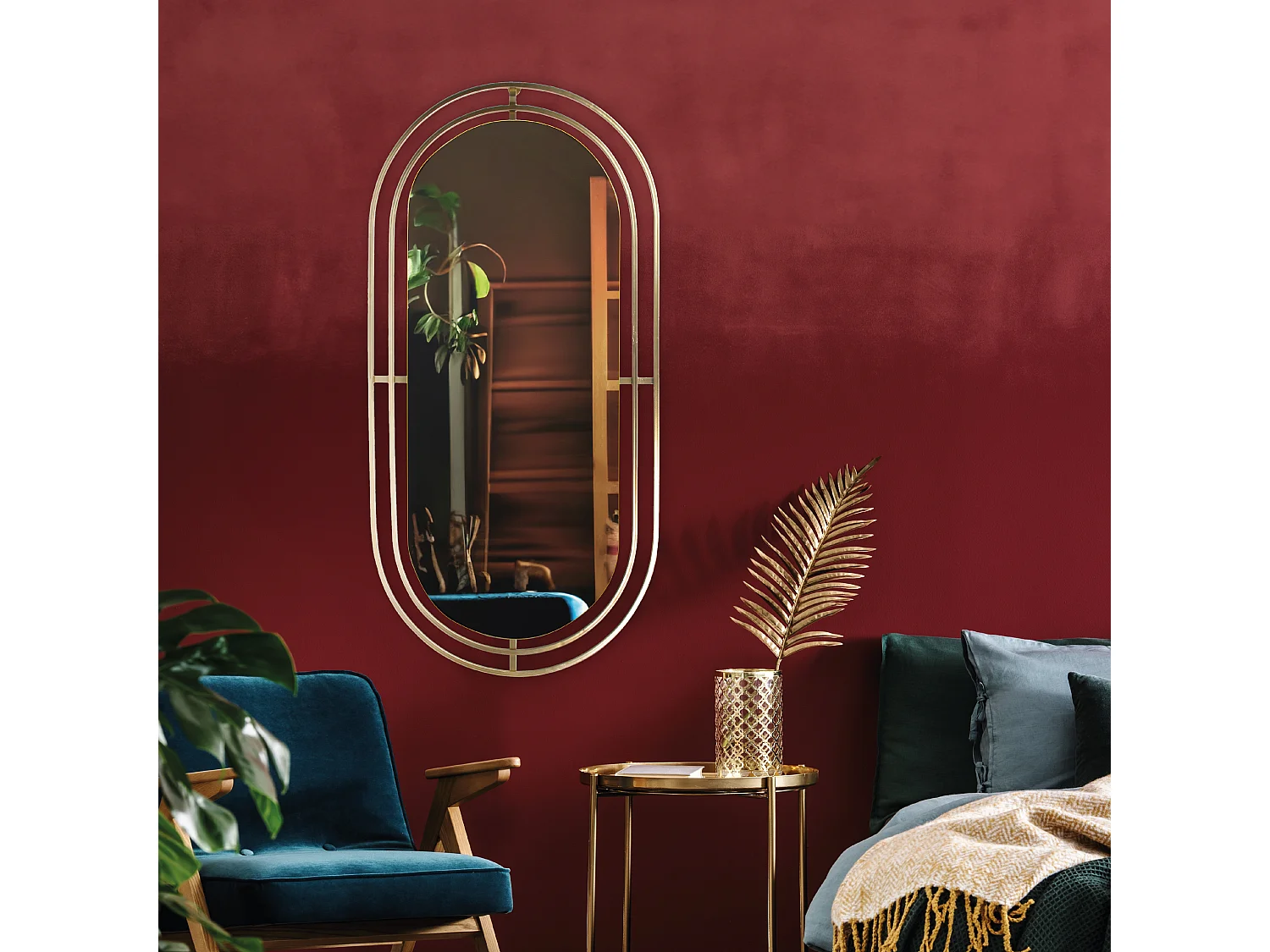 Miroir Metal Dore Or