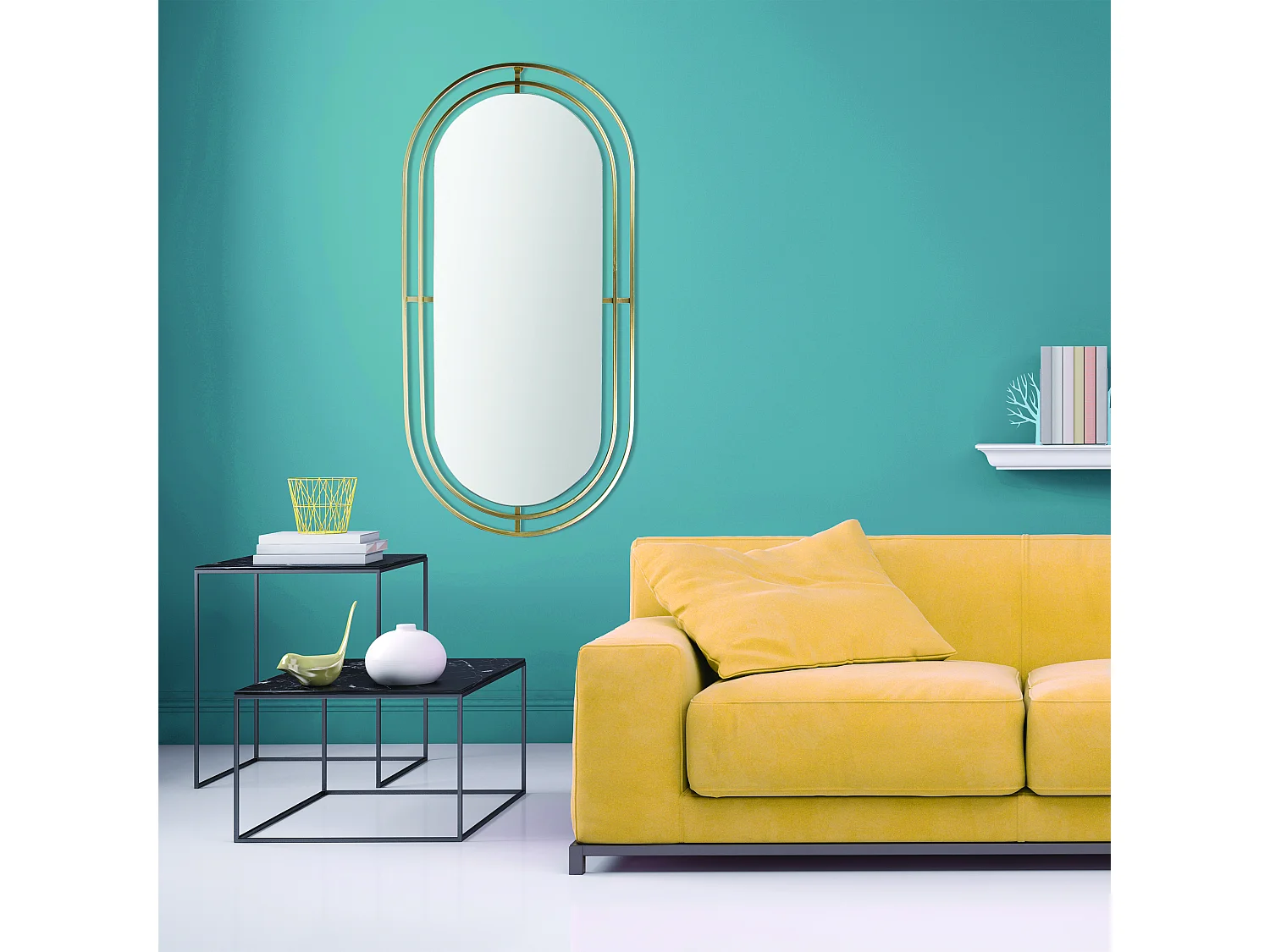 Miroir Metal Dore Or