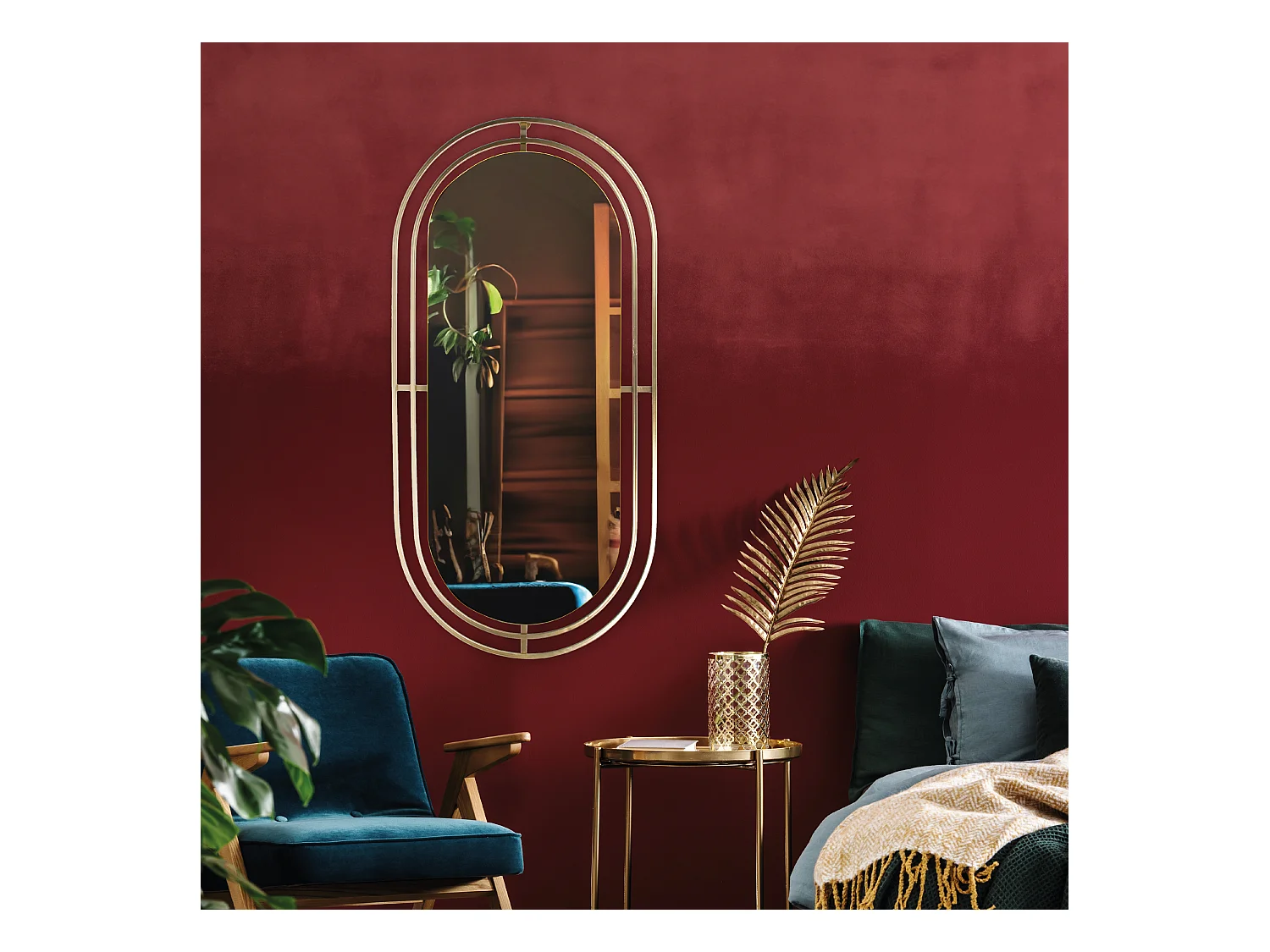 Miroir Metal Dore Or